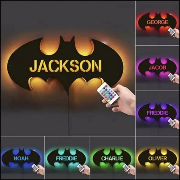 batman logo LED light personalized batman logo LED light